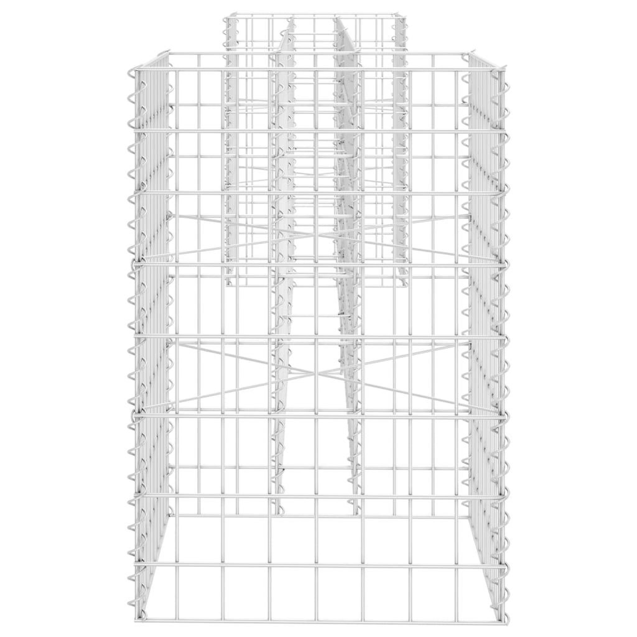 Voir la diapositive 4 : VIDAXL Jardiniere a gabion en H Fil d'acier 260x40x60 cm