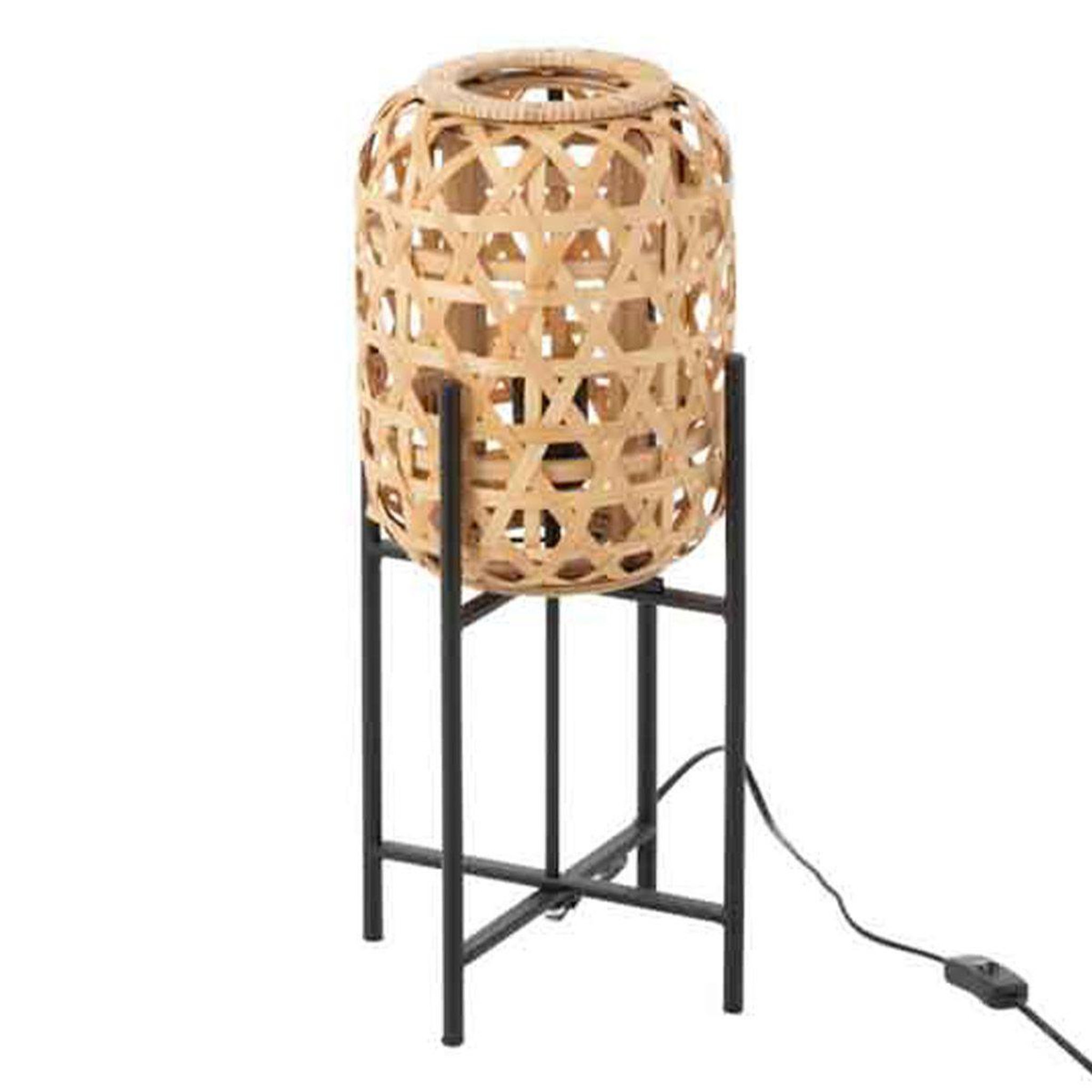 Voir la diapositive 1 : J-LINE Lampe à poser en bambou  dinaya  53cm naturel