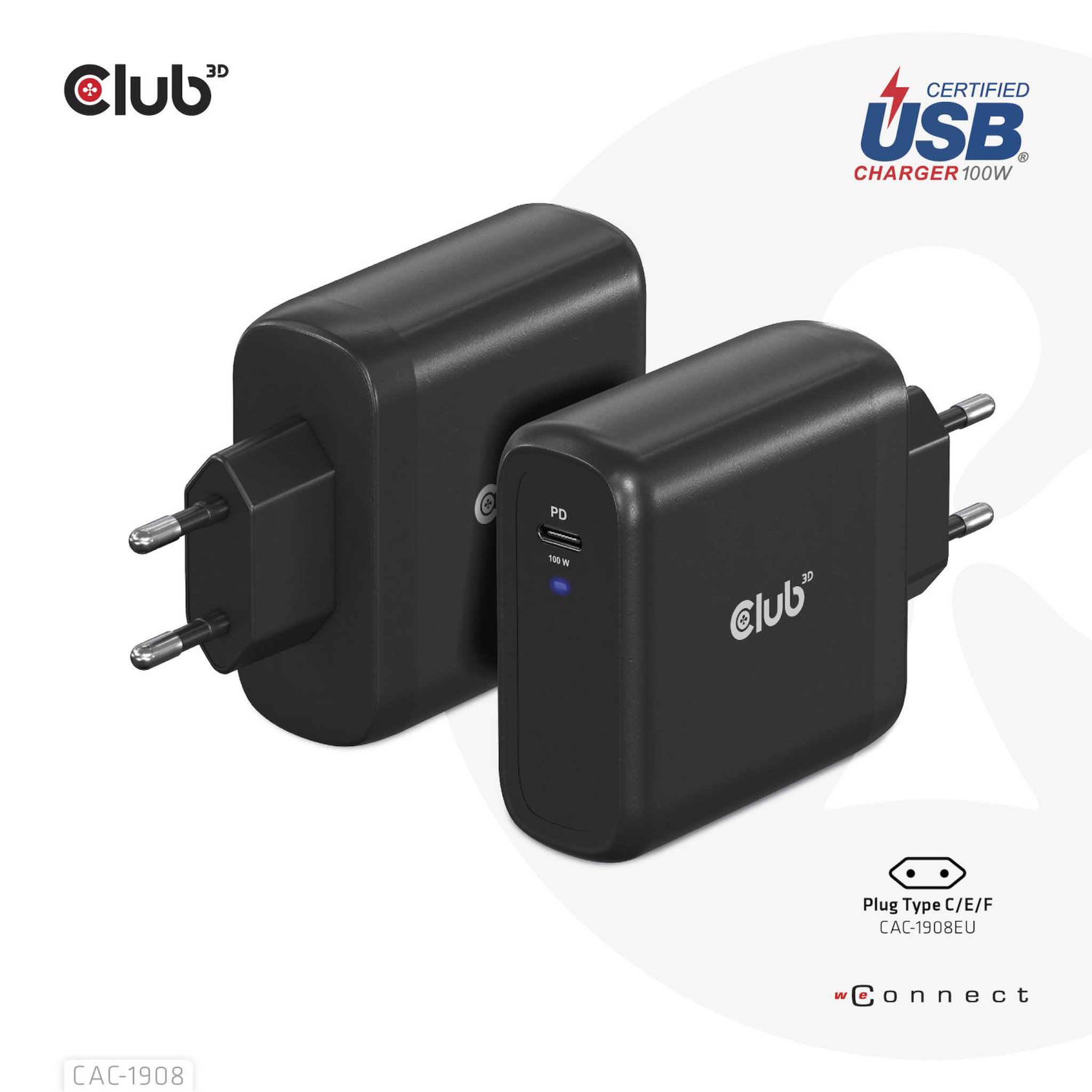 Voir la diapositive 3 : CLUB 3D Club3d cac-1908 chargeur d'appareils mobiles manettes de jeu, ordinateur portable, téléphone portable, ordinateur portable, consoles portables, smartphone noir usb intérieure