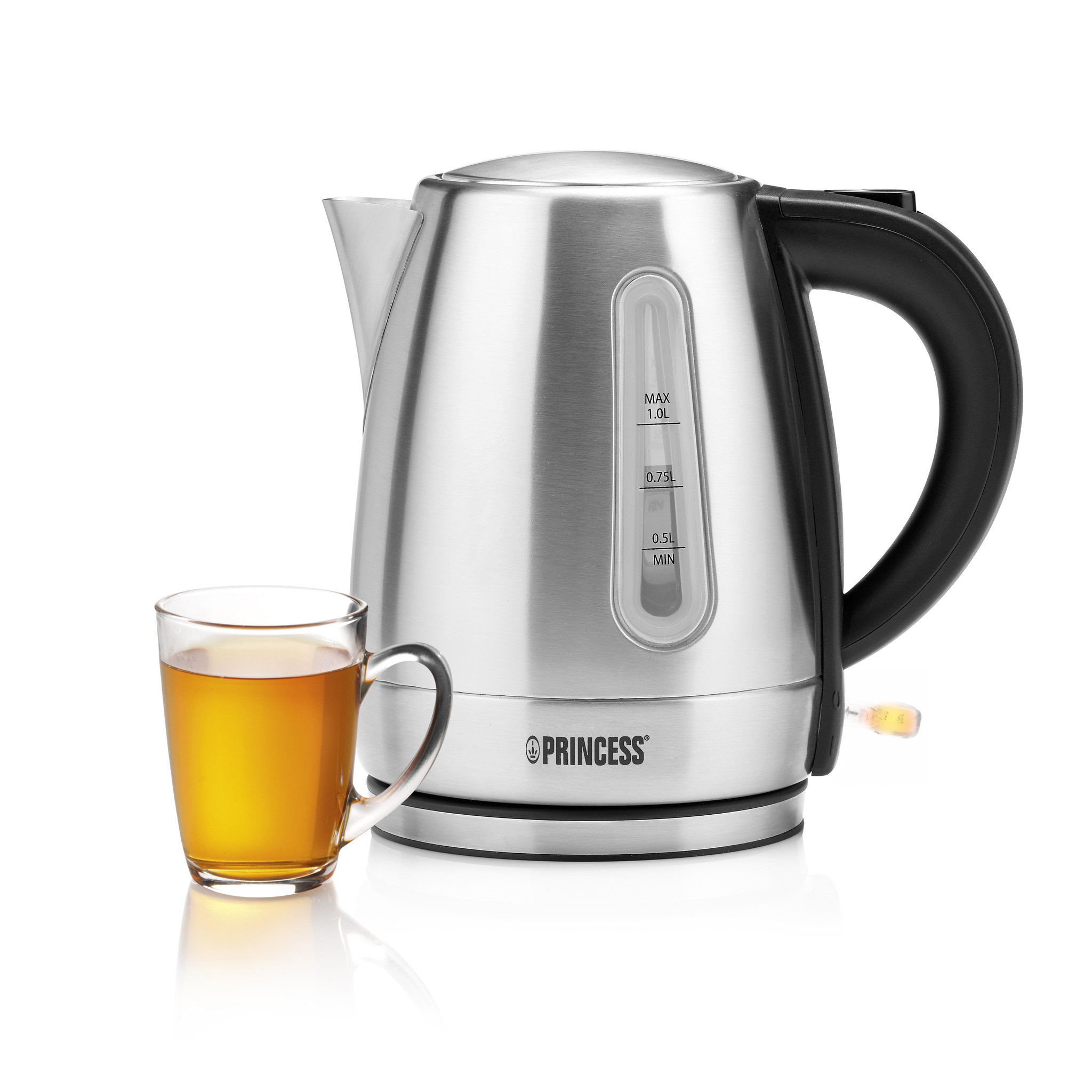 Voir la diapositive 2 : PRINCESS Bouilloire sans fil 1l 2200w noir/inox - 236023-01-001