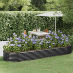 VIDAXL Lit sureleve de jardin Acier enduit de poudre Anthracite