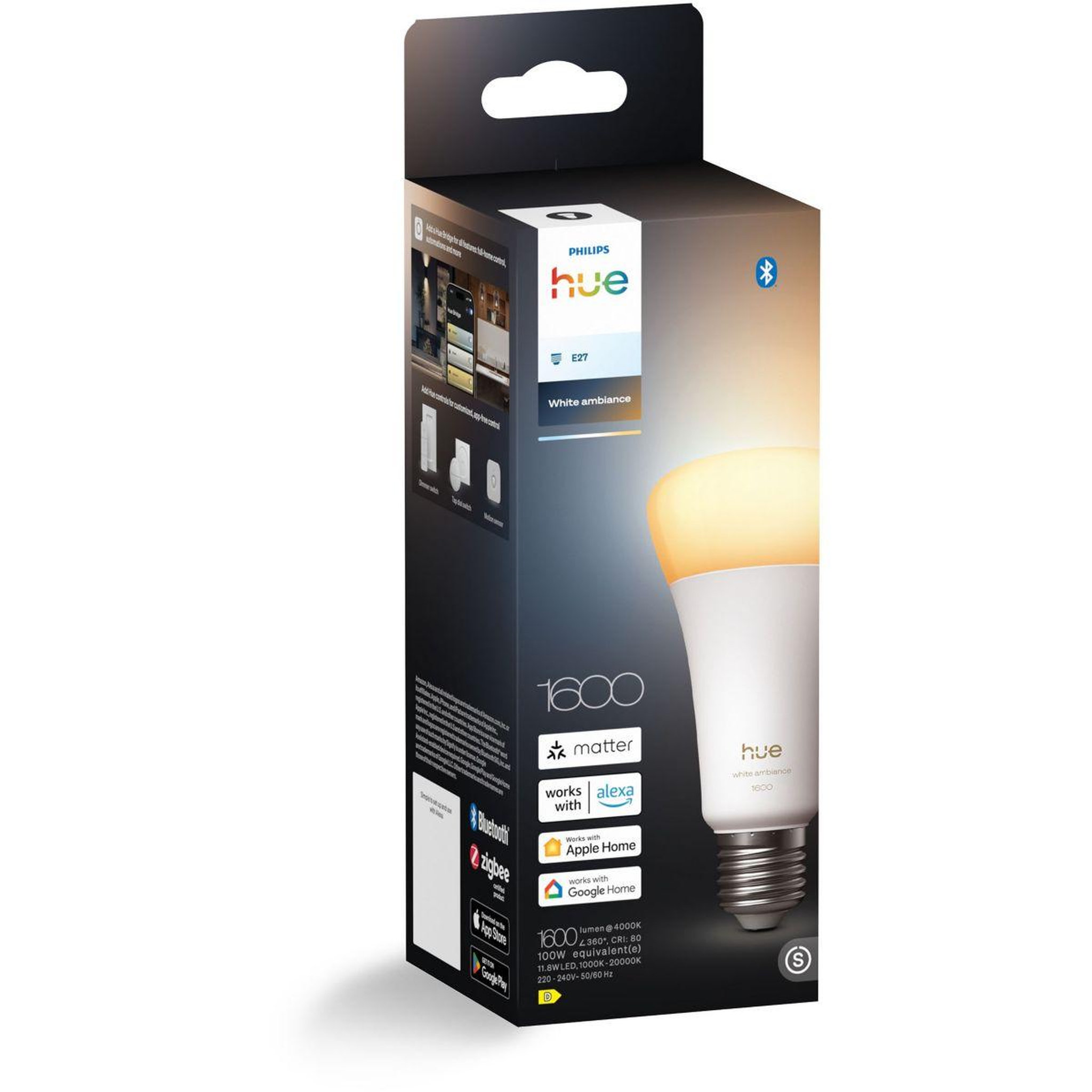 PHILIPS HUE Ampoule LED connectée E27 White Ambiance 100W