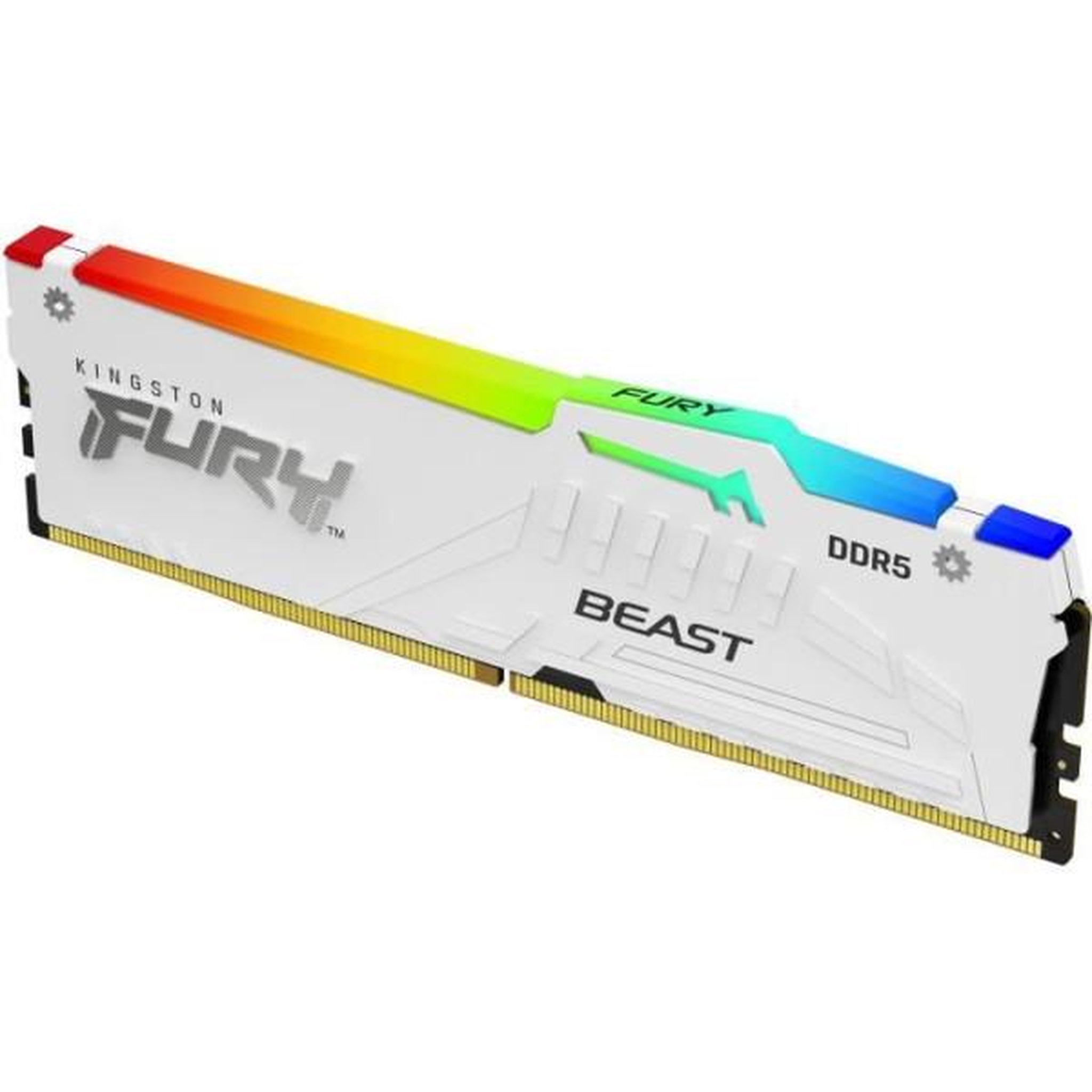 Voir la diapositive 2 : Kingston Mémoire DDR5 - KINGSTON - FURY Beast White RGB EXPO - 32 Go (2 x 16 Go) - 6000 Mhz - CL30