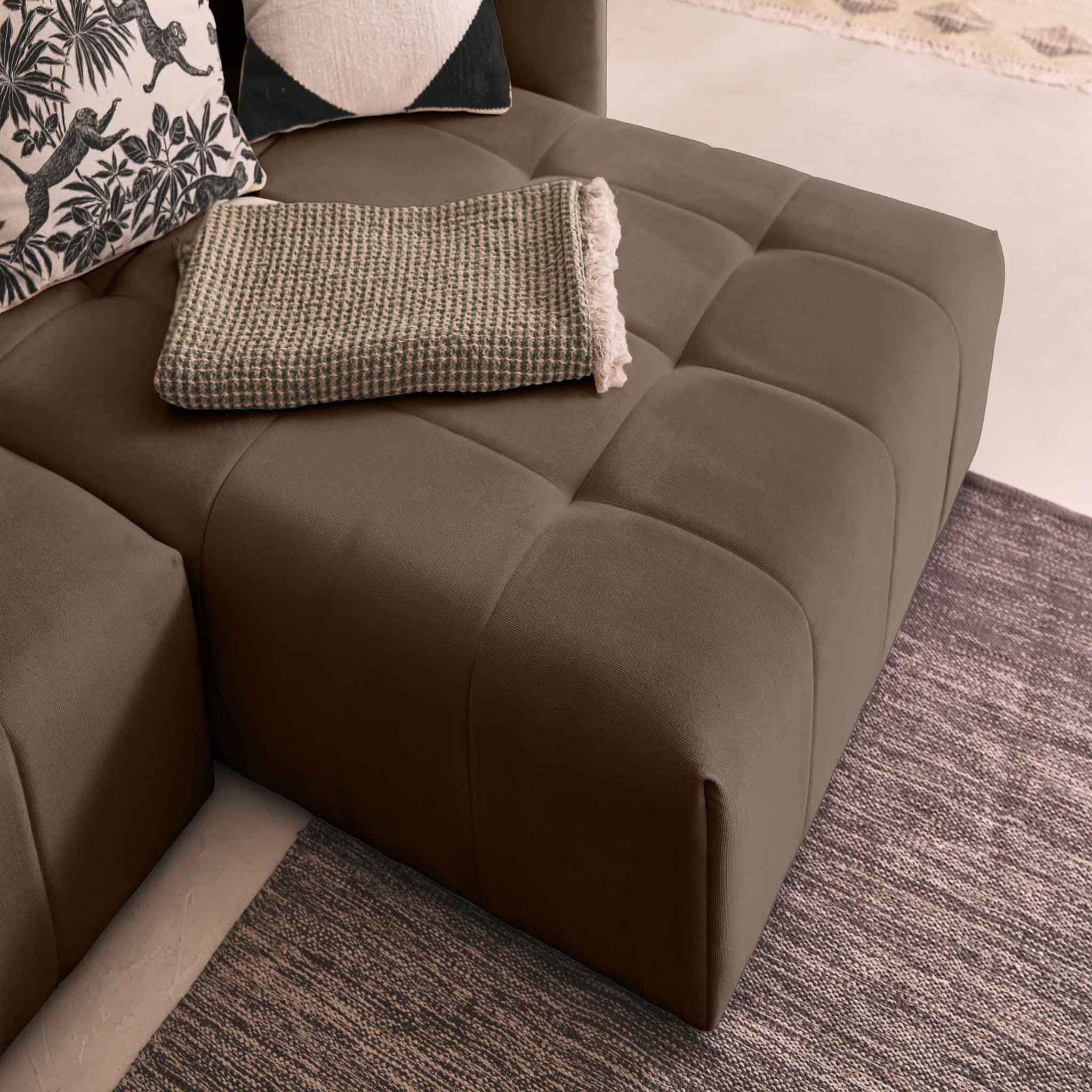 Voir la diapositive 5 : BEST MOBILIER Petra - canapé d'angle réversible - convertible avec coffre - 4 places - en velours
