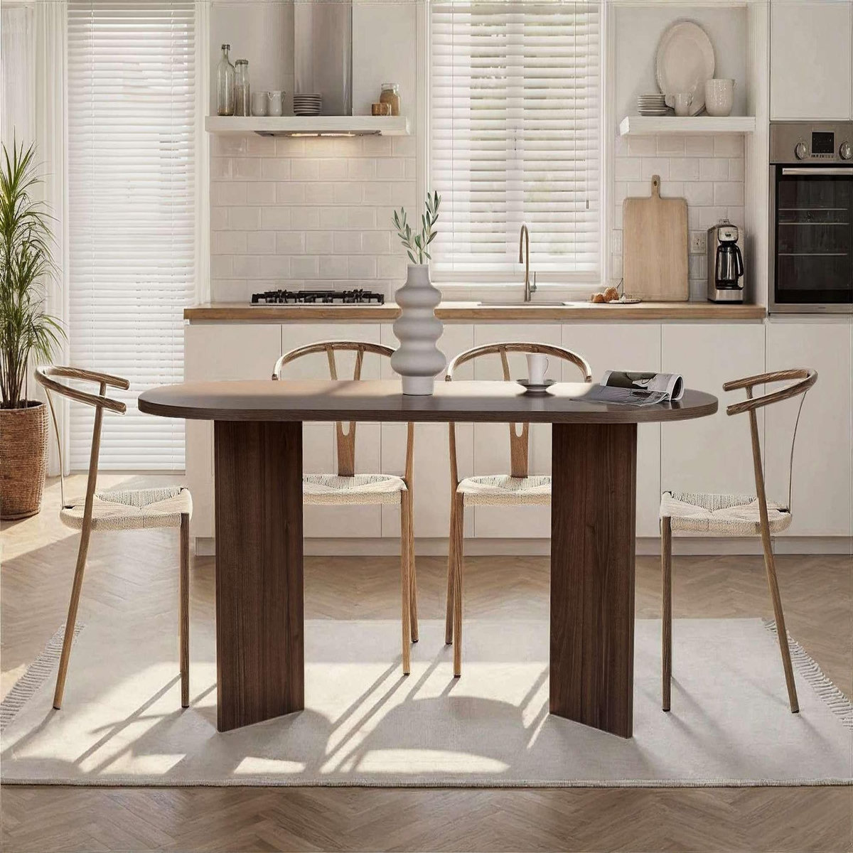 Habitat et Jardin Table à manger en bois  Sabella  200 x 90 x 75 cm - Noyer