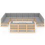 Voir la diapositive 3 : VIDAXL Salon de jardin 13 pcs avec coussins Bois de pin massif