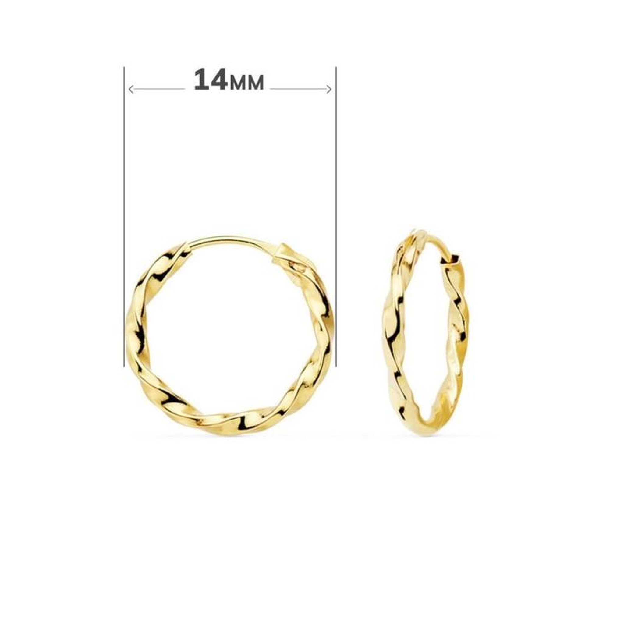Voir la diapositive 4 : L'ATELIER D'AZUR Boucles d'Oreilles Créoles Or 18 Carats 750/000 Jaune - Torsadées