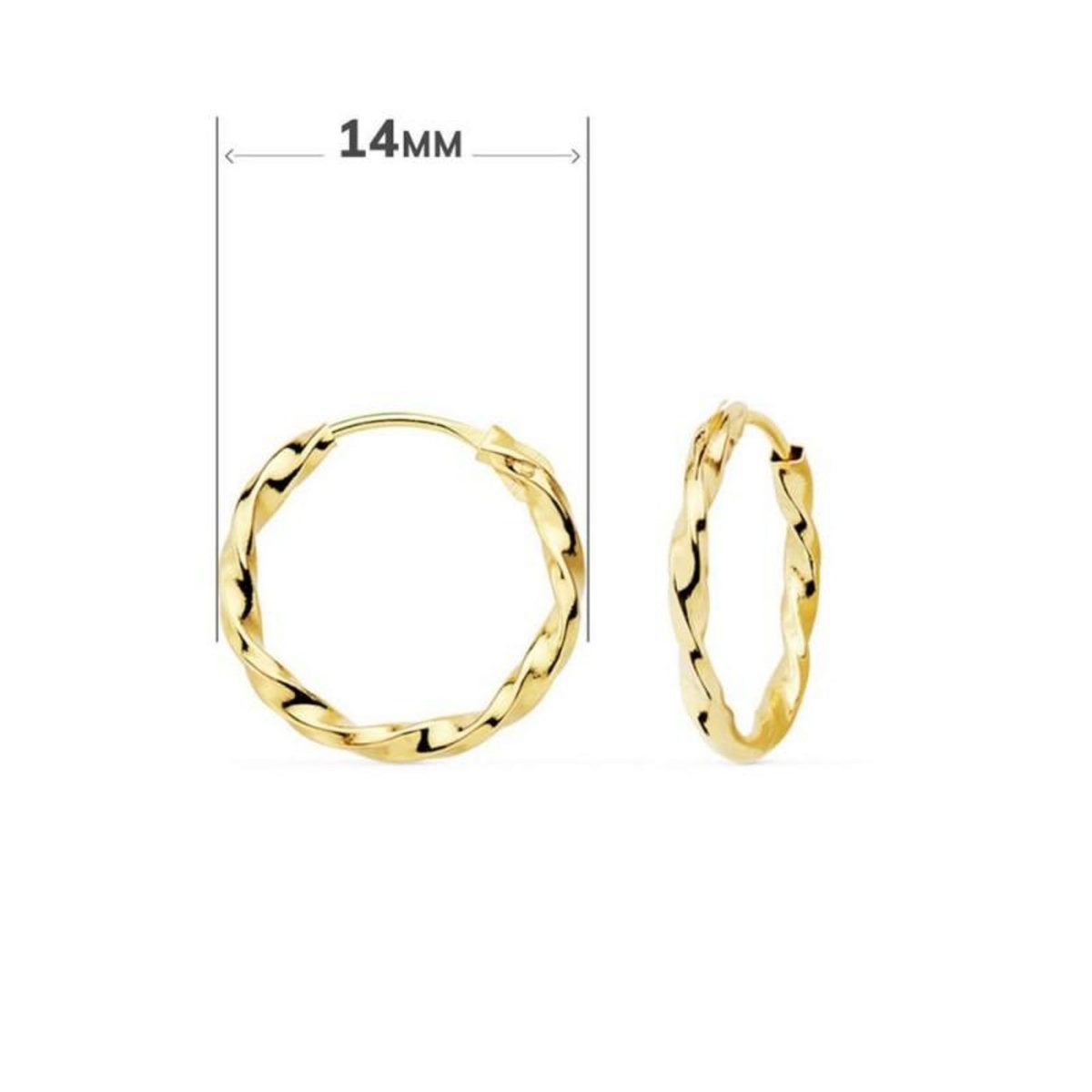 L'ATELIER D'AZUR Boucles d'Oreilles Créoles Or 18 Carats 750/000 Jaune - Torsadées