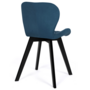 Voir la diapositive 4 : ID MARKET Lot de 4 chaises ROBINE en velours mix color bleu, gris foncé, gris clair et jaune