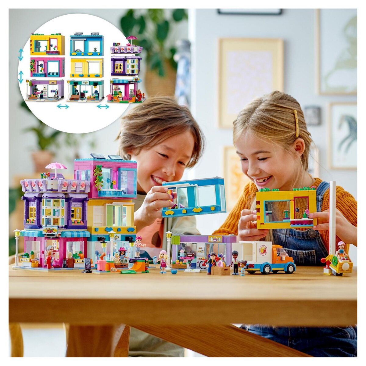 LEGO Friends 41704 - L&rsquo;Immeuble de La Grand-Rue, Maison de Poupée Heartlake City avec Café