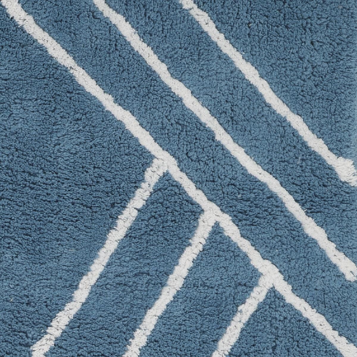 GUY LEVASSEUR Tapis de bain déco géométrique en coton 60x120cm