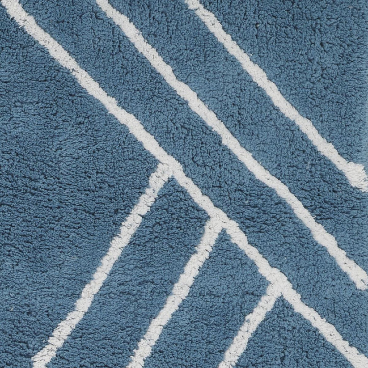 GUY LEVASSEUR Tapis de bain déco géométrique en coton 60x120cm