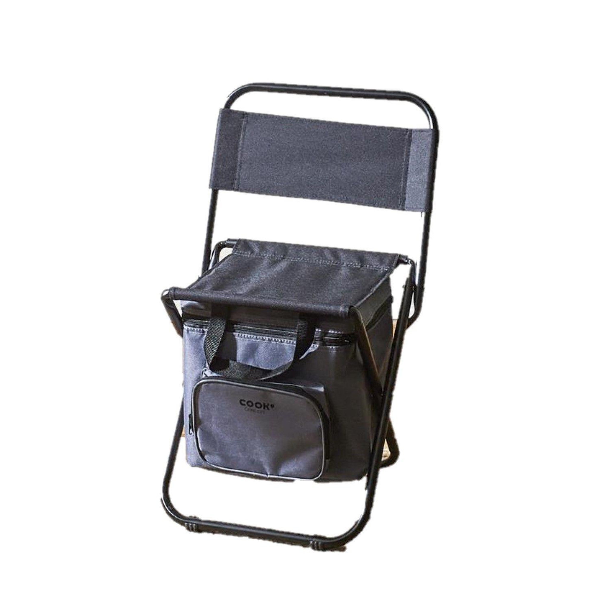 Voir la diapositive 1 : The Home Deco Factory Chaise de camping pliante 2 en 1 avec sac isotherme - Gris et noir