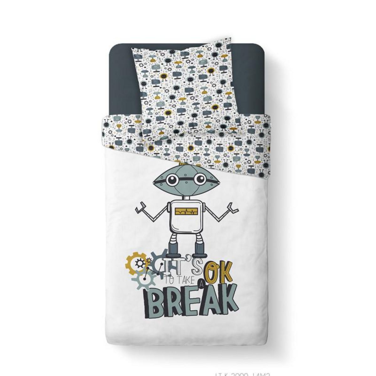 Today Parure de couette 140 x 200  Take a break  Réversible 100% Coton / 57 Fils/cm²