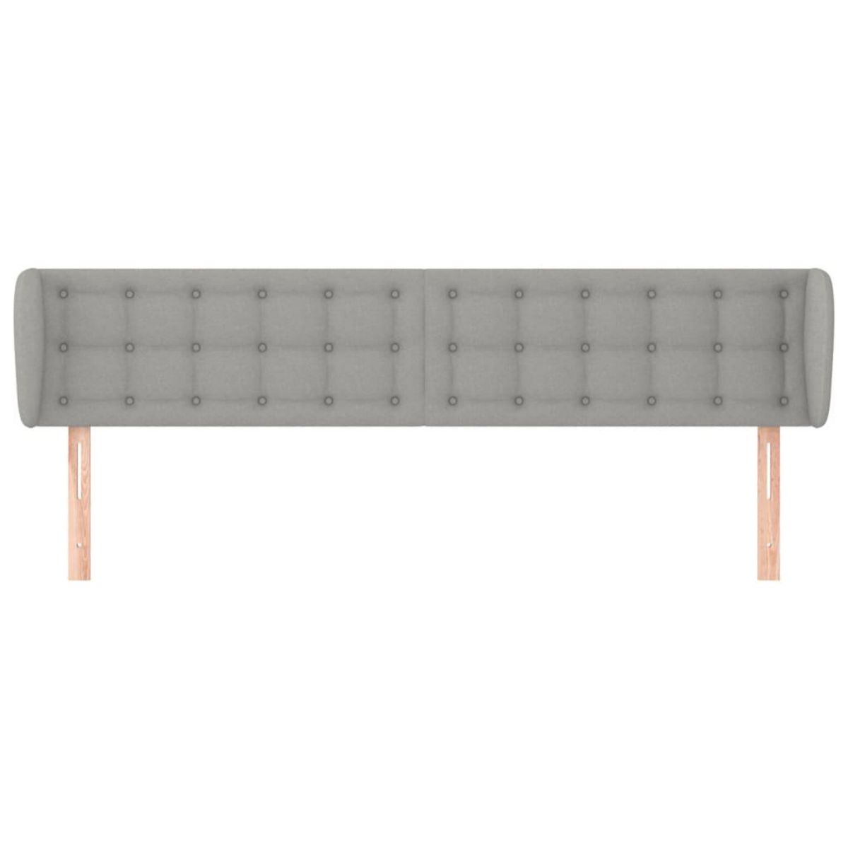 VIDAXL Tete de lit avec oreilles Gris clair 203x23x78/88 cm Tissu