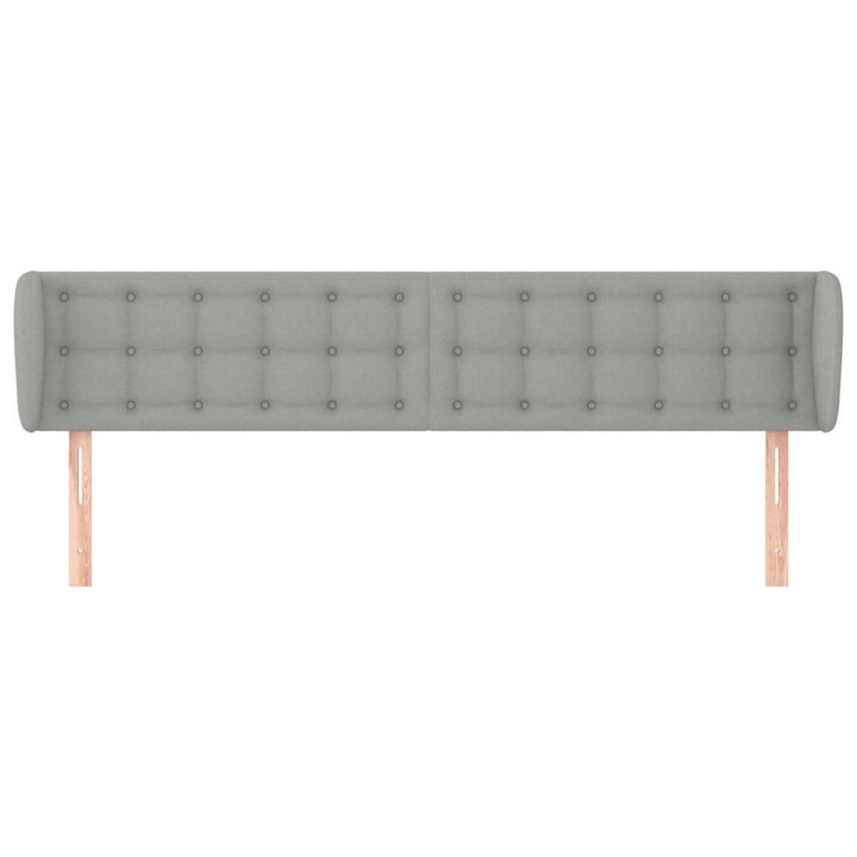 VIDAXL Tete de lit avec oreilles Gris clair 203x23x78/88 cm Tissu