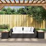 Voir la diapositive 3 : VIDAXL Tables d'appoint jardin 2pcs noir 55x34x37 cm rotin bois massif