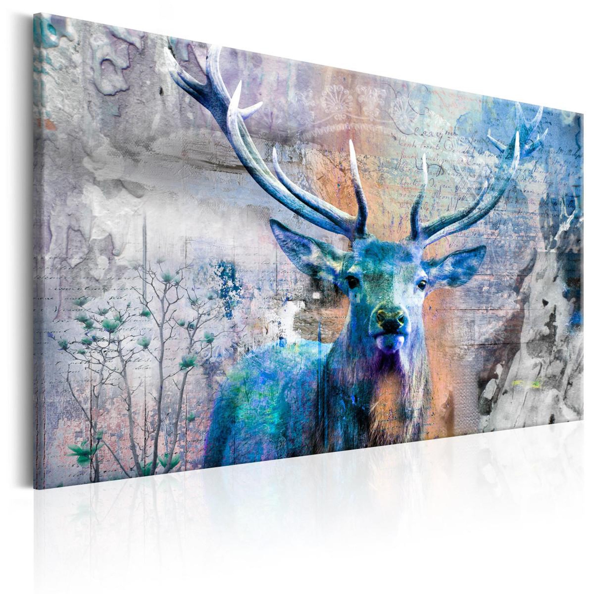 Paris Prix Tableau imprimé  blue deer. Coloris disponibles : Multicolore