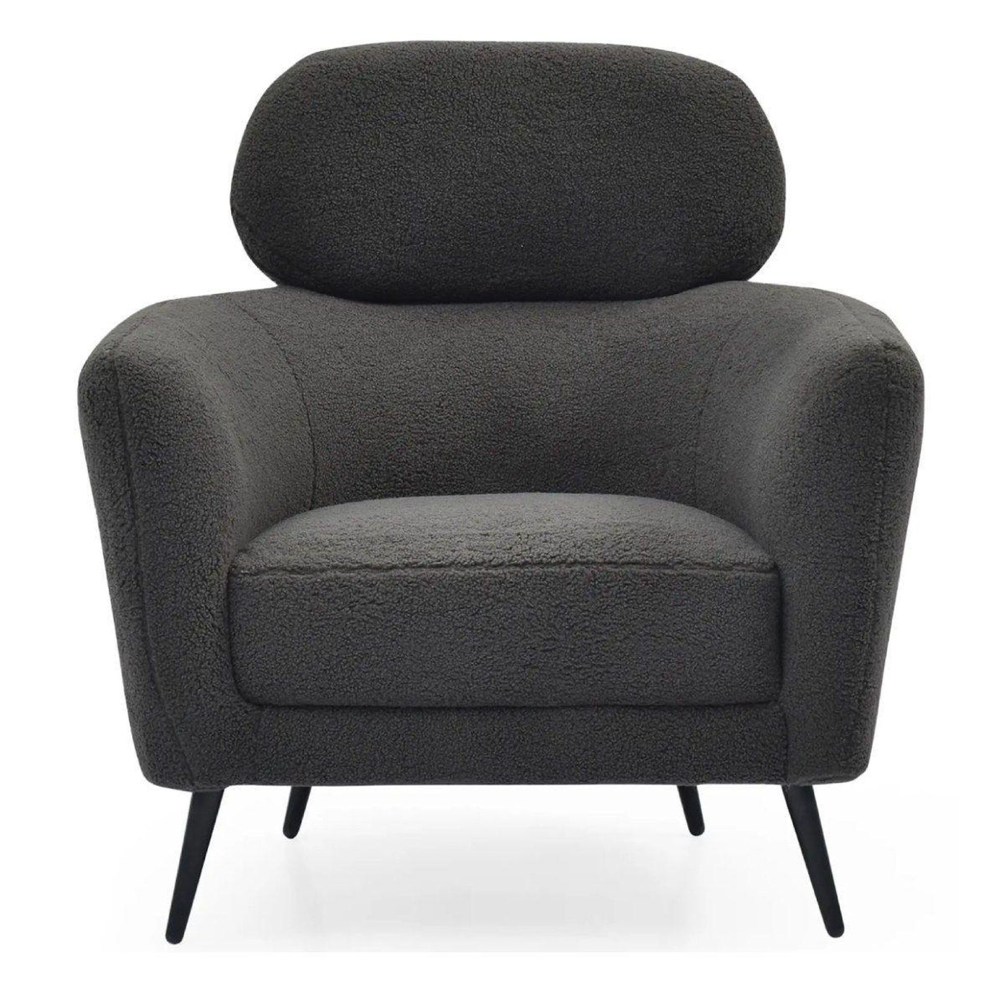 Voir la diapositive 1 : Paris Prix Fauteuil design bouclette  damien  86cm gris foncé