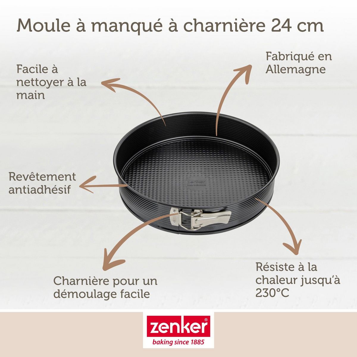 ZENKER Moule à manqué à charnière 24 cm Zenker Black Metallic