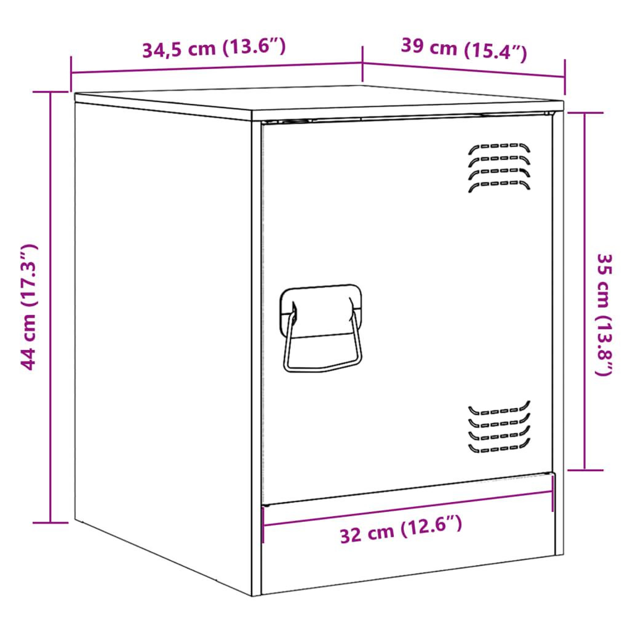 Voir la diapositive 6 : VIDAXL Table de chevet vert olive 34,5x39x44 cm acier