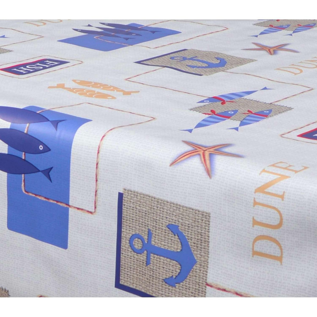 HABITABLE Nappe en toile cirée rectangulaire Dune - 140 x 250 cm - Ecru