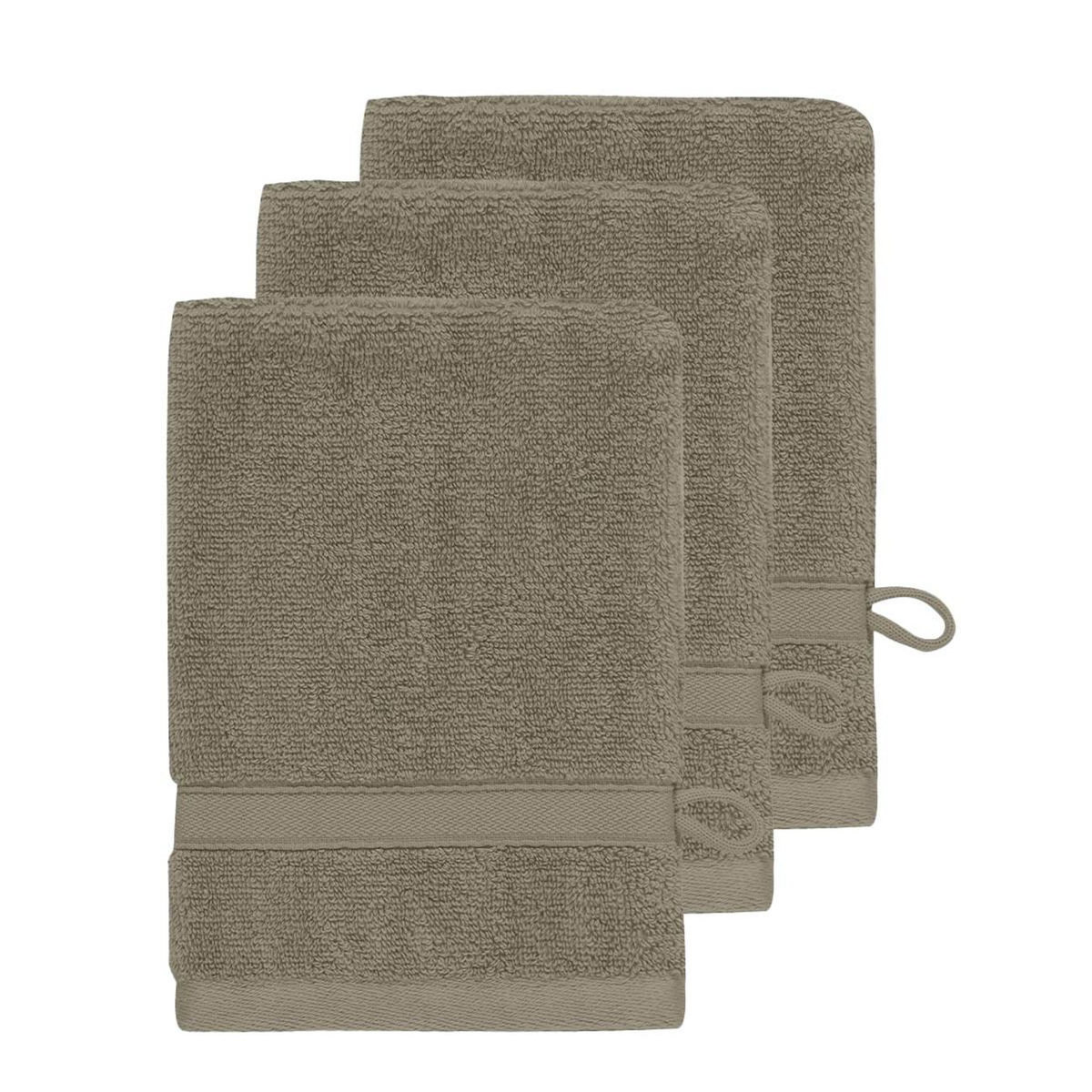 Sensei Maison Lot de 3 gants de toilette 600 g/m² SENSILK - 16x22 cm
