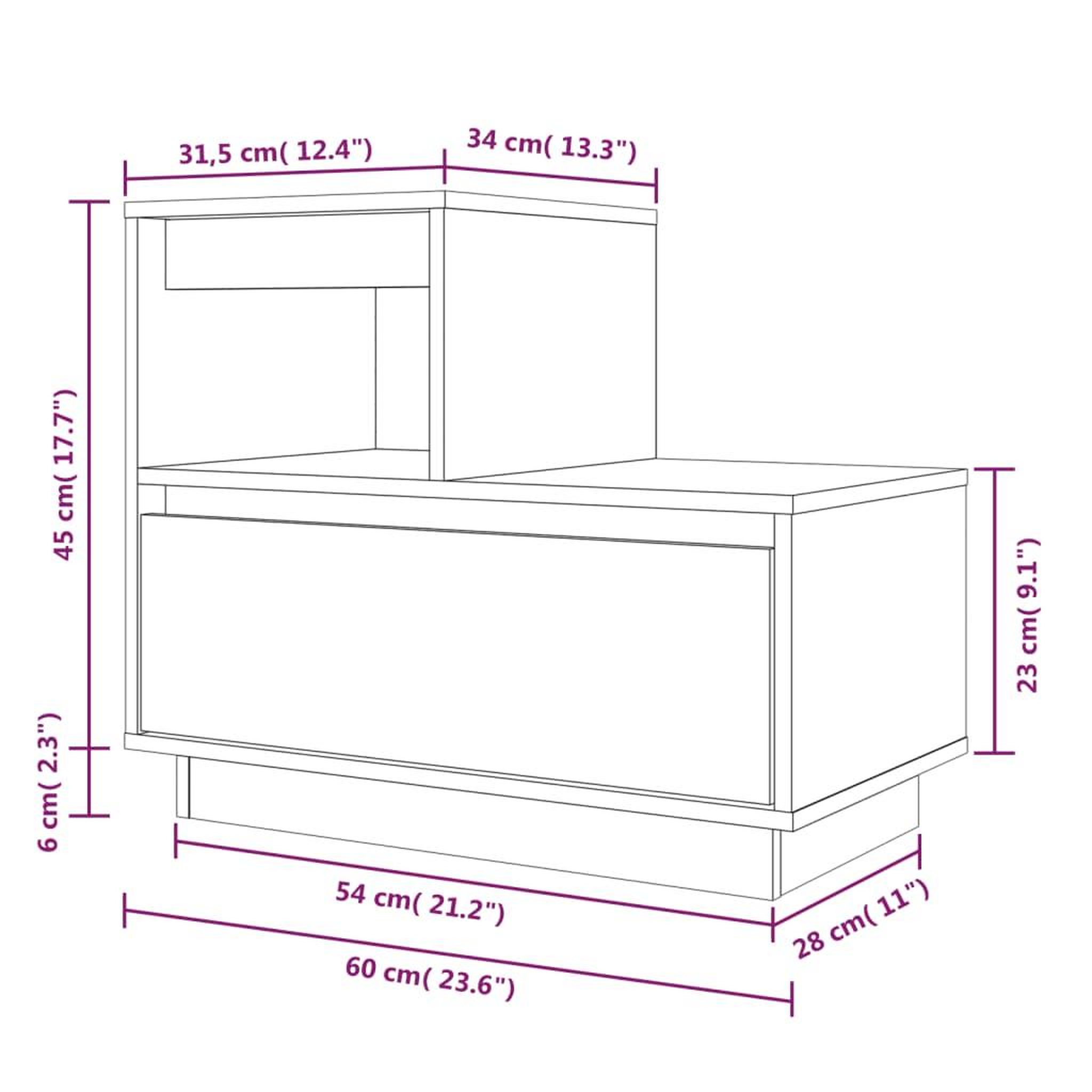 Voir la diapositive 6 : VIDAXL Tables de chevet 2 pcs Blanc 60x34x51 cm Bois de pin solide