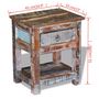Voir la diapositive 6 : VIDAXL Table d'appoint 1 tiroir Bois de recuperation massif 43x33x51cm