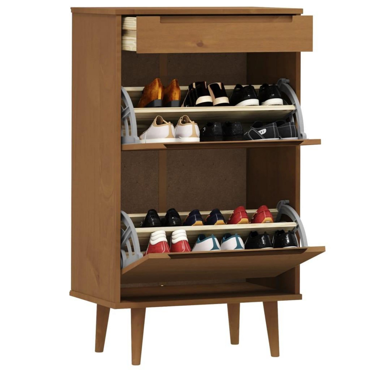 VIDAXL Armoire a chaussures MOLDE Marron 59,5x35x103 cm Bois de pin