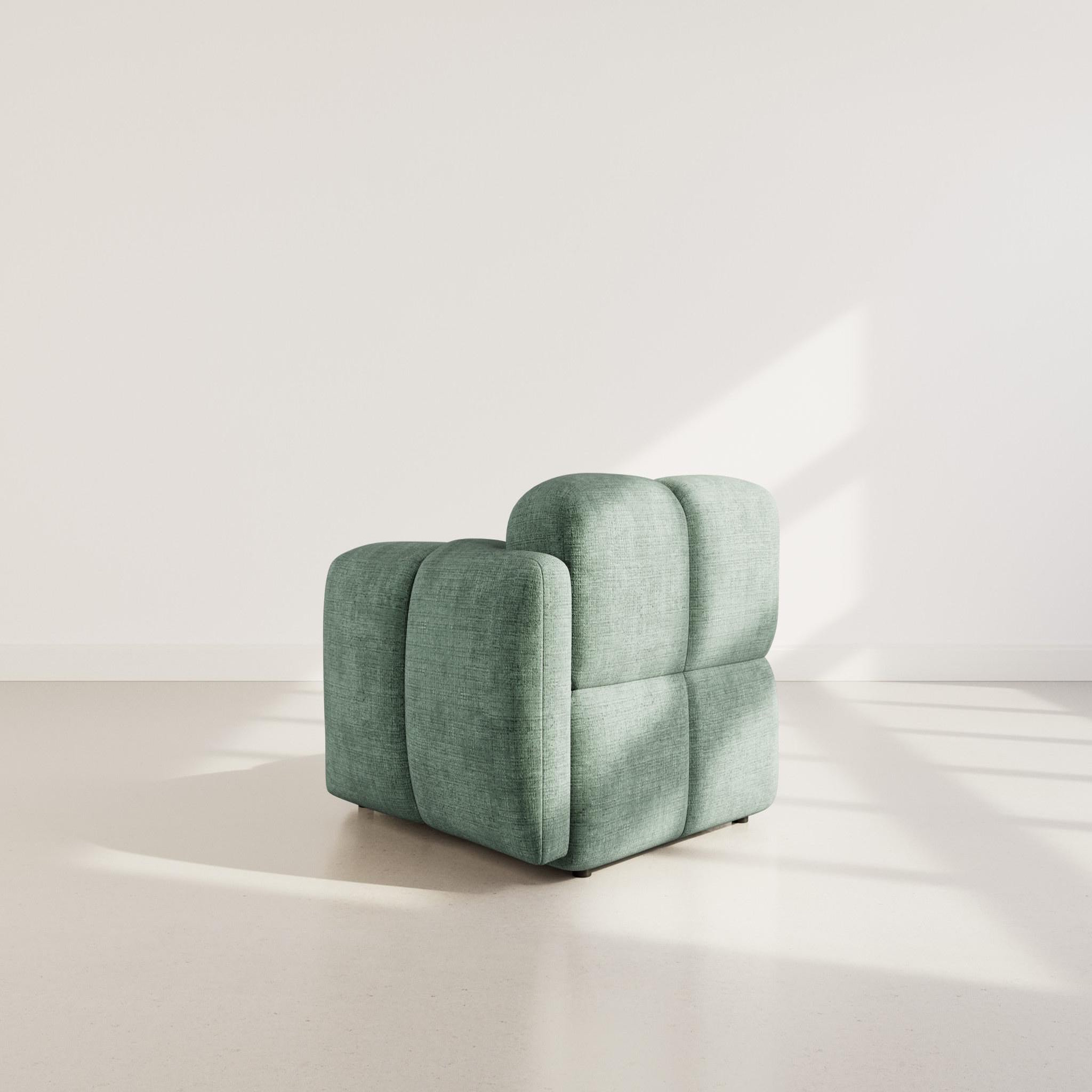 Voir la diapositive 5 : BEST MOBILIER Grace - module d'assise droit en velours texturé