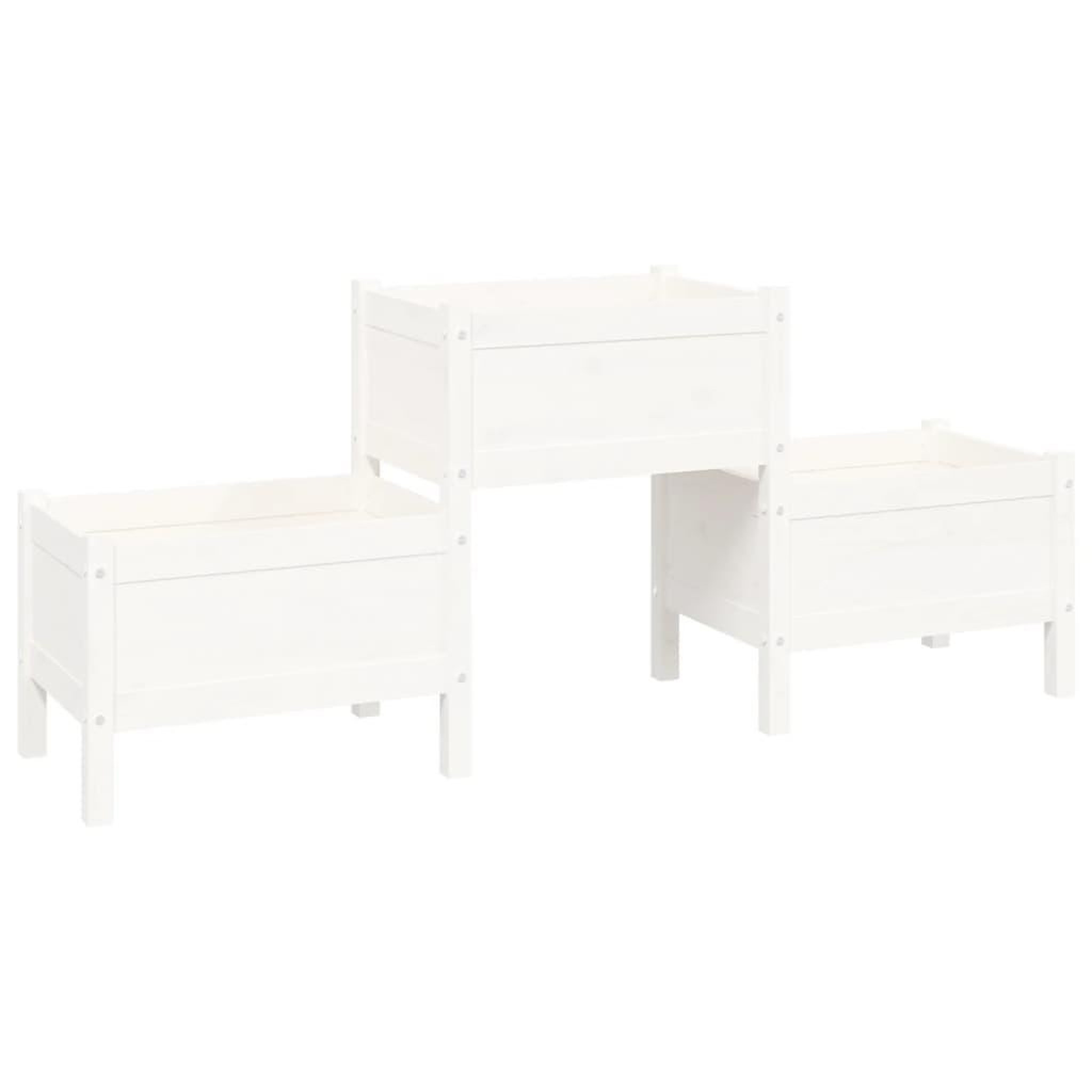 Voir la diapositive 2 : VIDAXL Jardiniere Blanc 178,5x44x75 cm Bois massif de pin