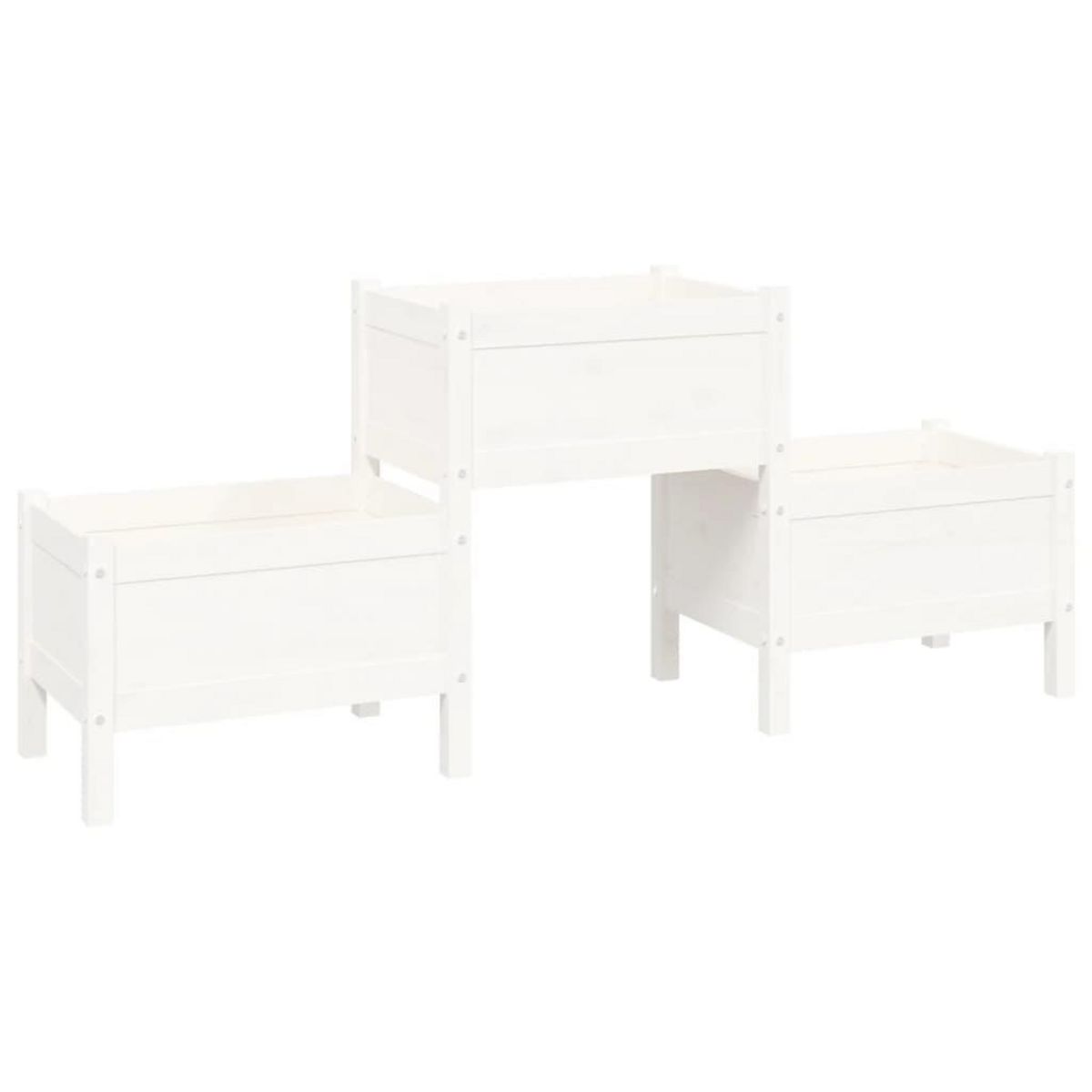 VIDAXL Jardiniere Blanc 178,5x44x75 cm Bois massif de pin