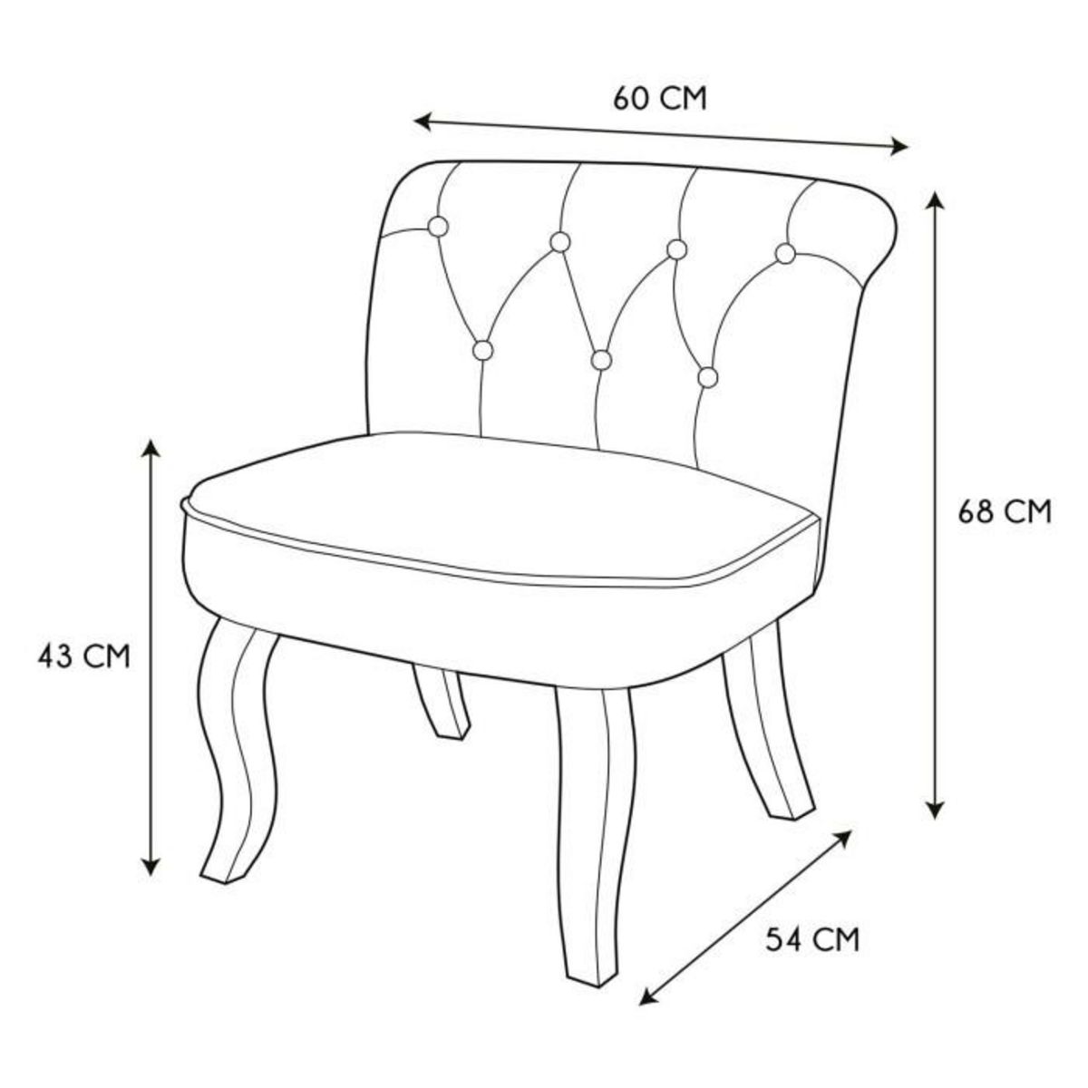 Paris Prix Fauteuil en Tissu Design  Eleonor  68cm Gris & Noir