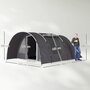 Voir la diapositive 2 : OUTSUNNY Tente camping 6 places - tente tunnel familiale - imperméabilité 5000mm - dim. 4,6 x 3,2 x 1,9 m - sac inclus - gris
