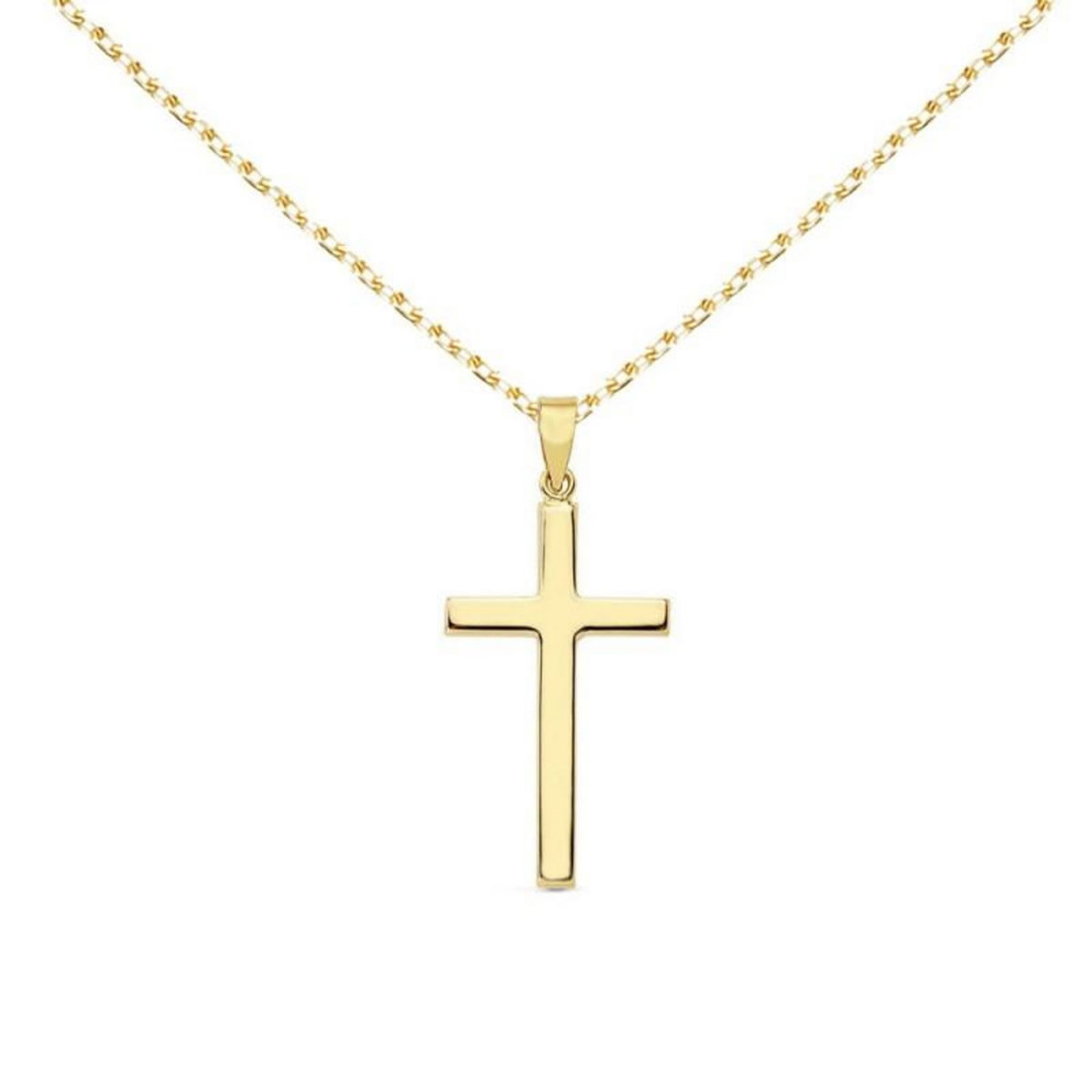 L'ATELIER D'AZUR Collier - Médaille Croix Or 18 Carats 750/000 Jaune - Chaine Dorée
