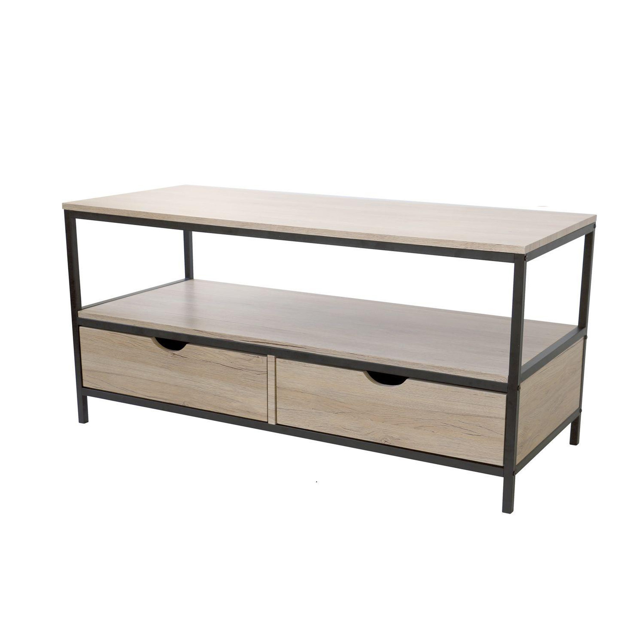 DIVERS Meuble tv industriel factory - l. 120 x h. 57 cm - noir