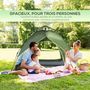 Voir la diapositive 4 : OUTSUNNY Tente de camping pop up 2-3 personnes 2 portes vert kaki montage démontage facile sac de transport inclus fibre verre polyester