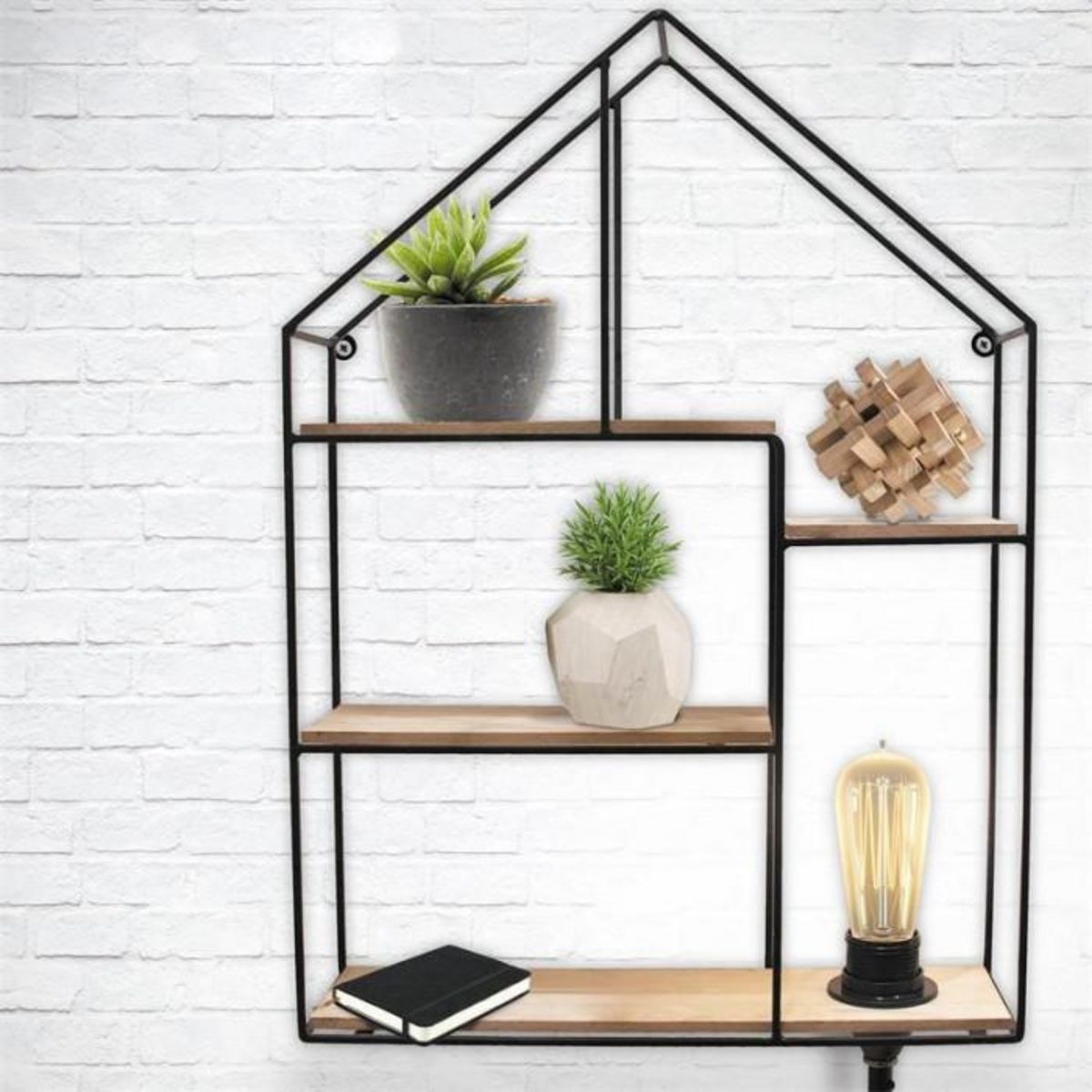 Paris Prix Étagère Murale Lumineuse  Maison  50cm Noir