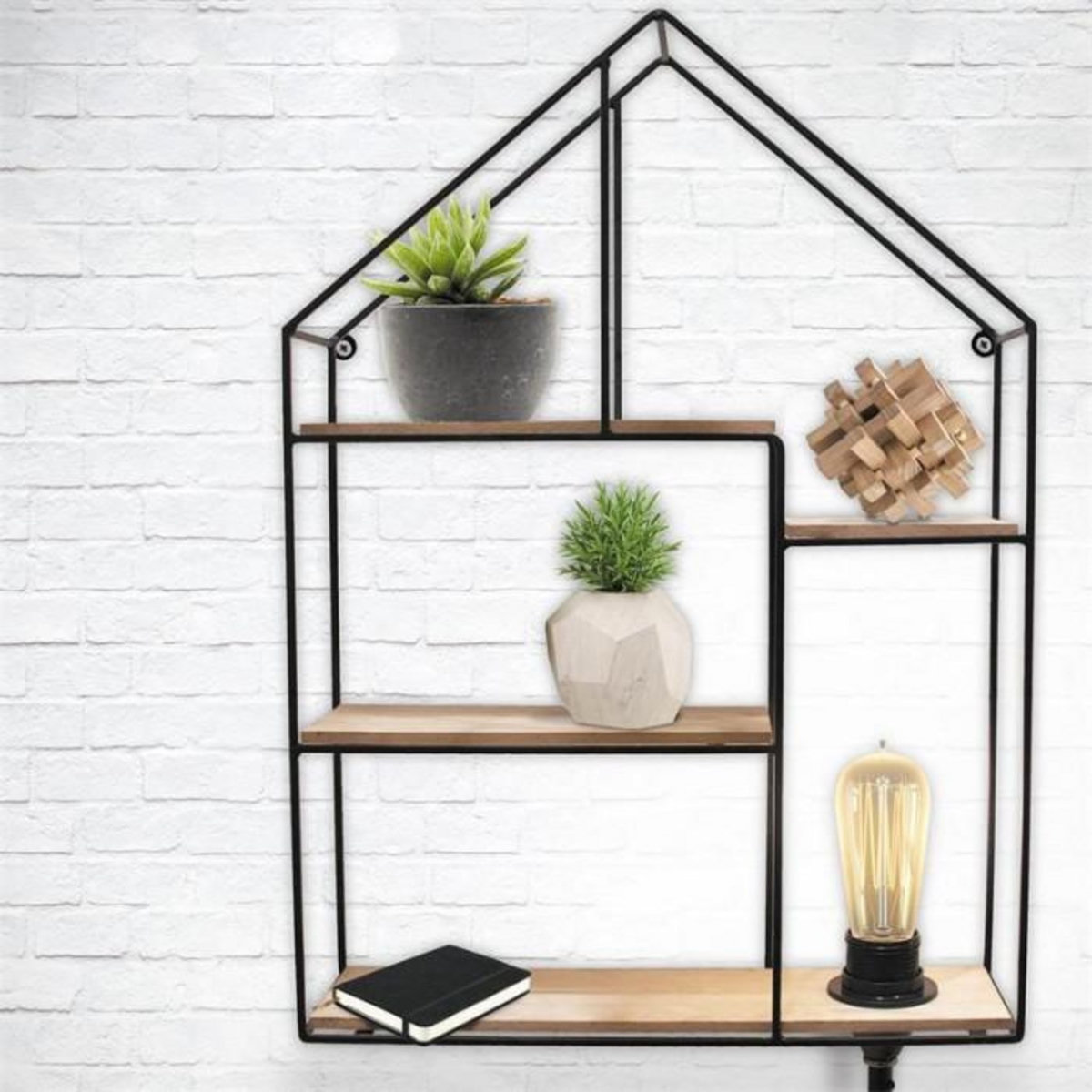 Paris Prix Étagère Murale Lumineuse  Maison  50cm Noir