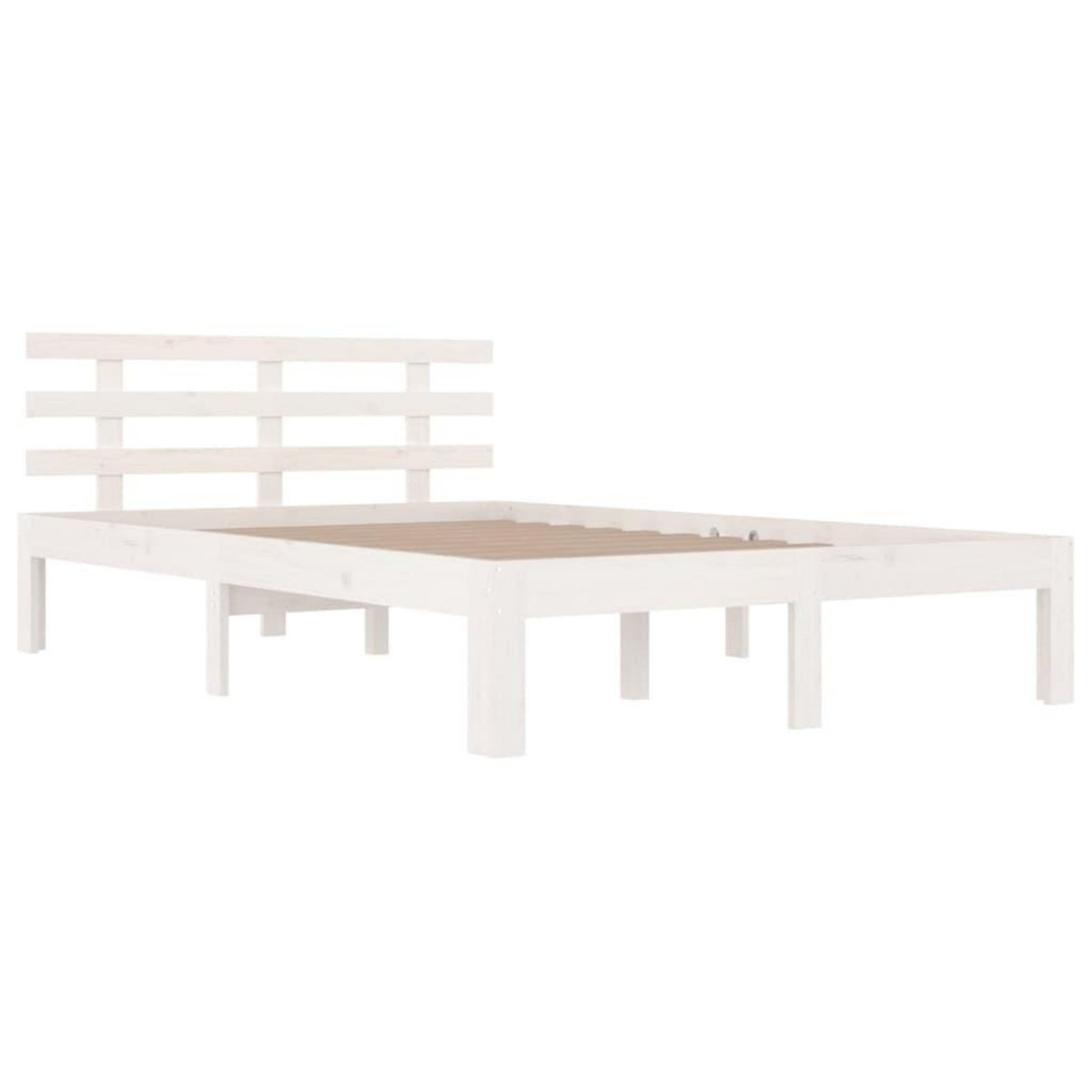 VIDAXL Cadre de lit sans matelas blanc bois massif 160x200 cm