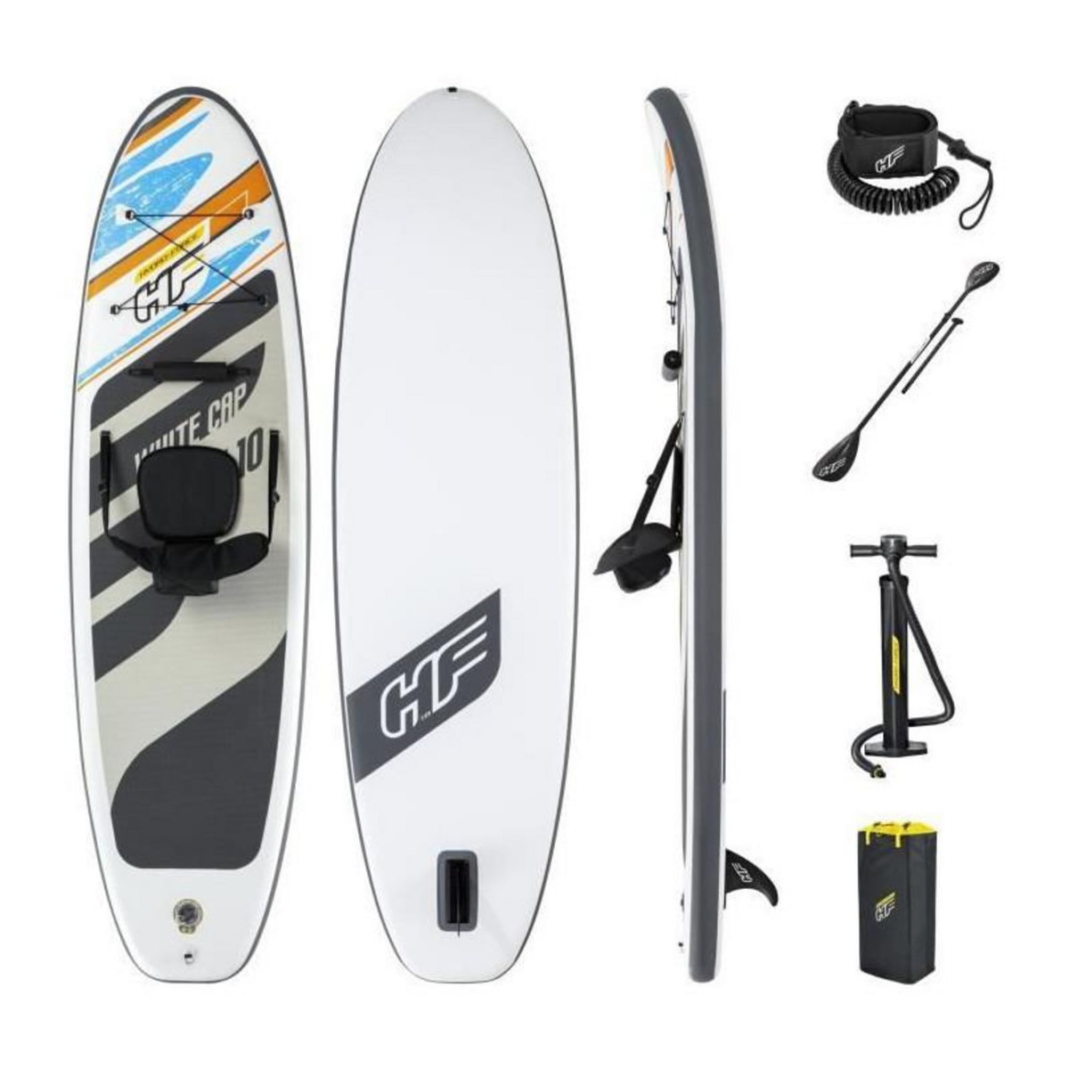 BESTWAY BESTWAY Paddle Kayak gonflable et transformable, Hydro-Force White Cap - 305 x 84 x 12 cm