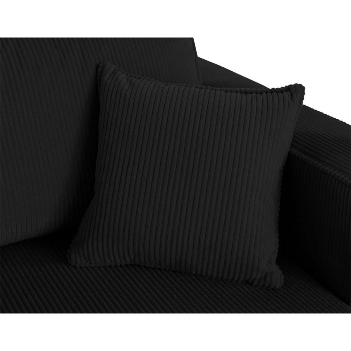 BEST MOBILIER Topaze - canapé droit 4 places avec double méridienne - assise profonde - en velours côtelé