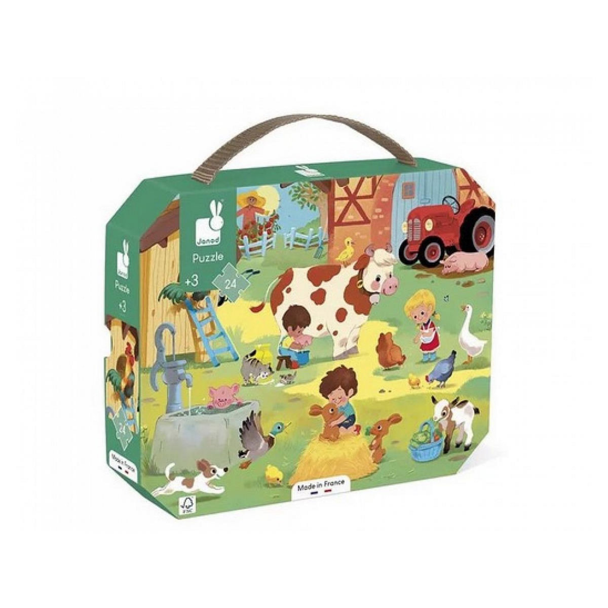 Juratoys-Janod Puzzle 24 pcs Une journee a la ferme