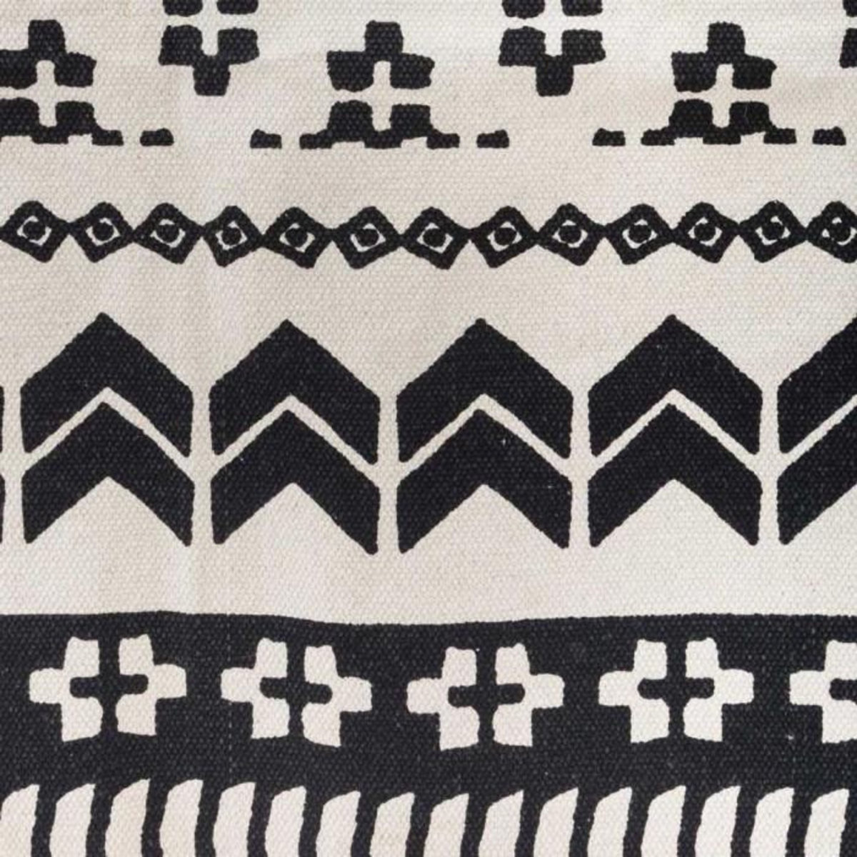 ATMOSPHERA Tapis Déco à Franges  Pailo  120x170cm Noir & Blanc