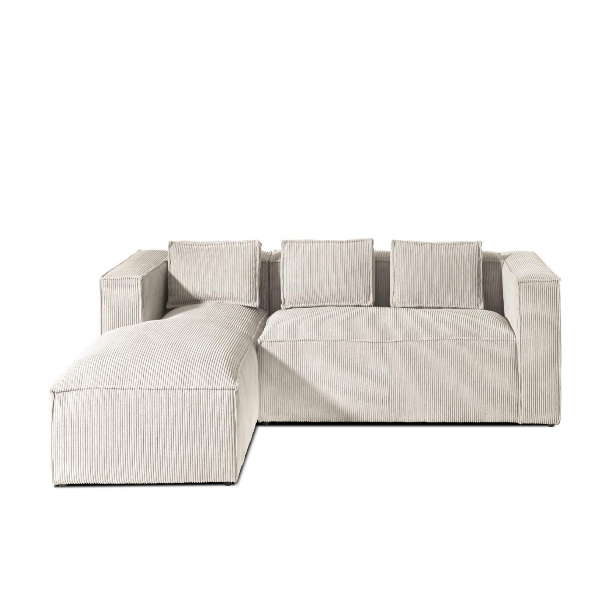 Voir la diapositive 6 : LISA DESIGN Stella - canapé d'angle - en velours côtelé - 4 places -style contemporain - gauche