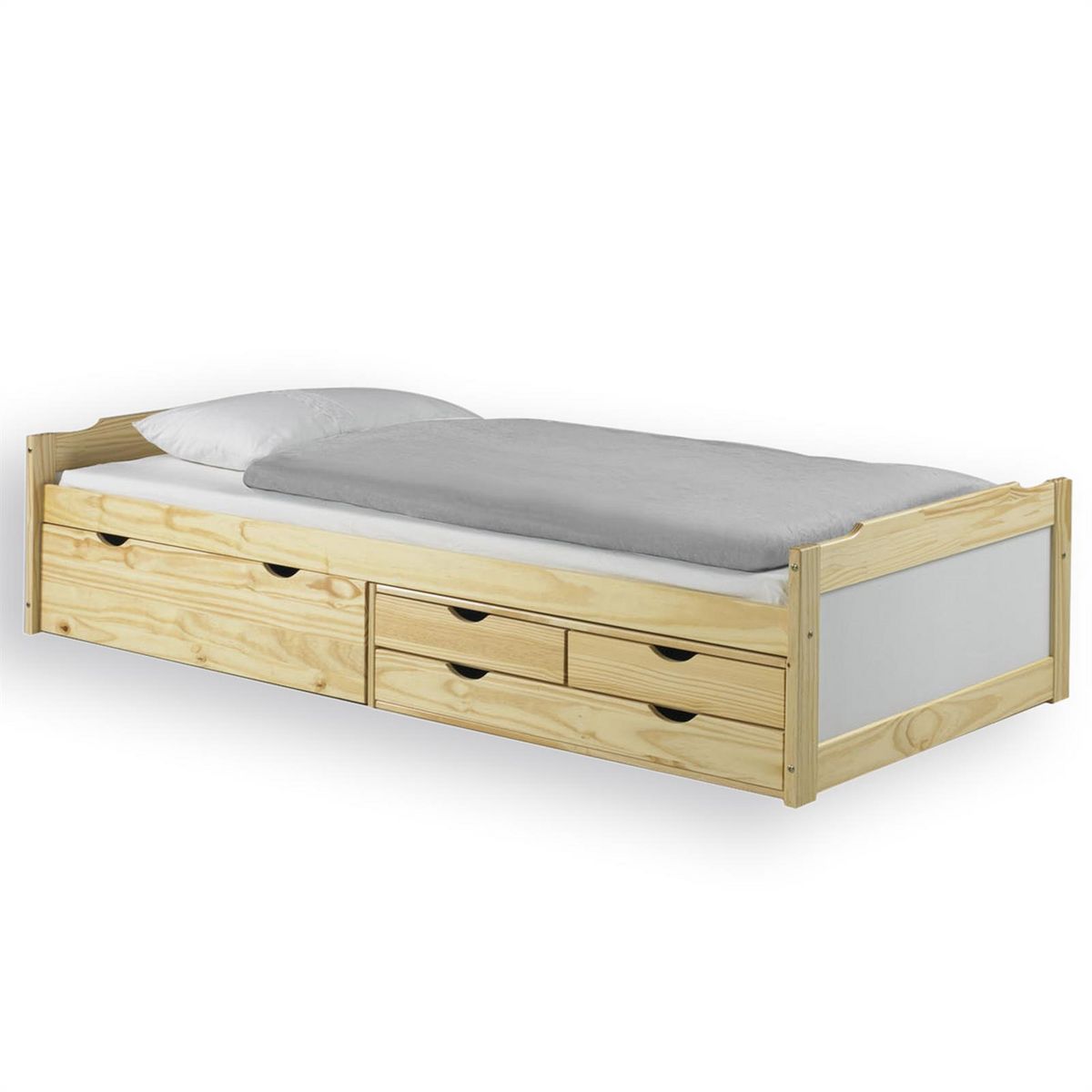 IDIMEX Lit fonctionnel en pin ANDREA, 90 x 200 cm