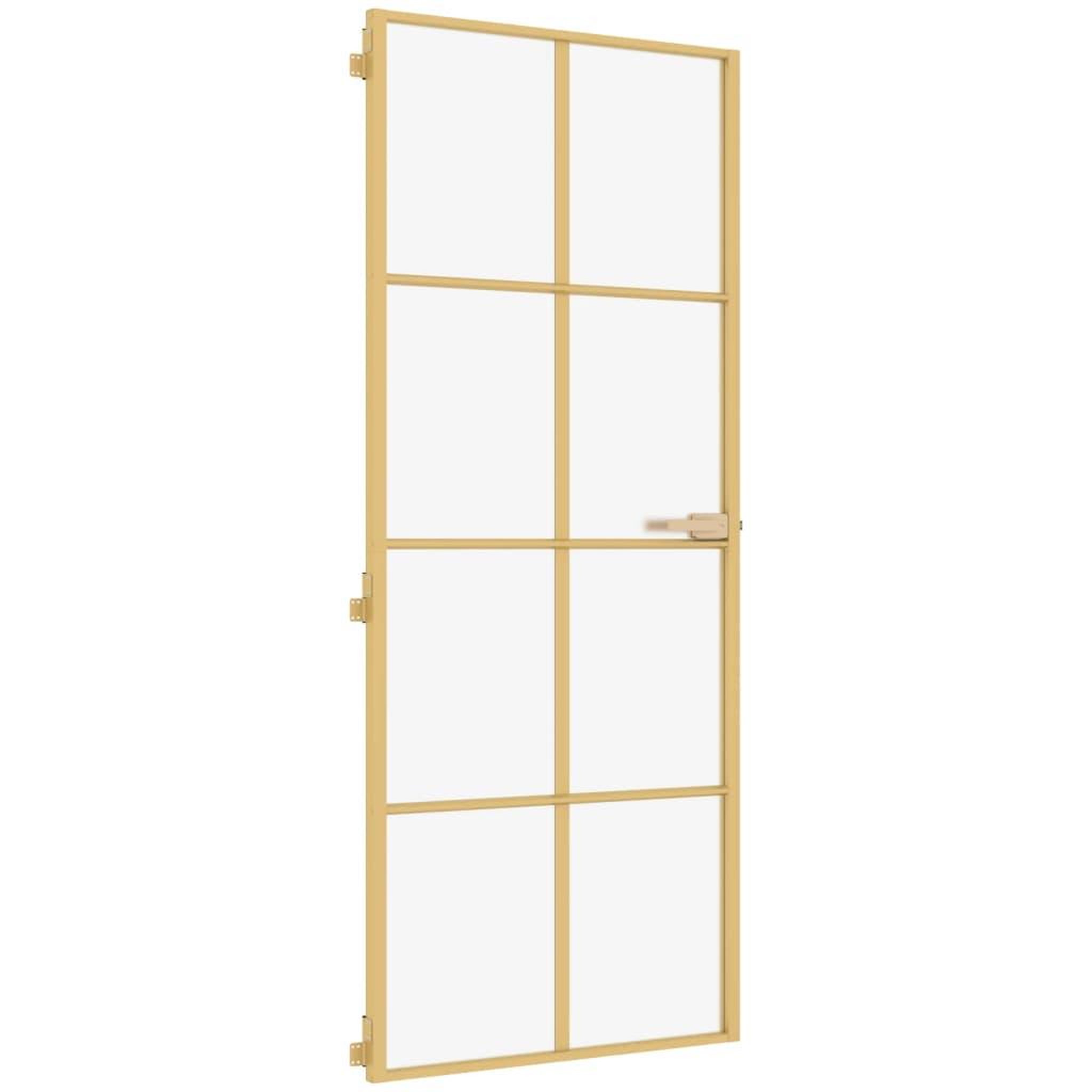 Voir la diapositive 2 : VIDAXL Porte interieure mince dore 83x201,5 cm verre trempe aluminium