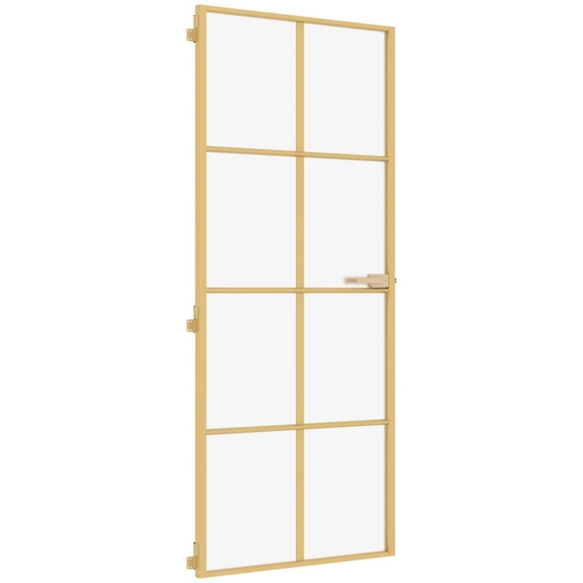 VIDAXL Porte interieure mince dore 83x201,5 cm verre trempe aluminium