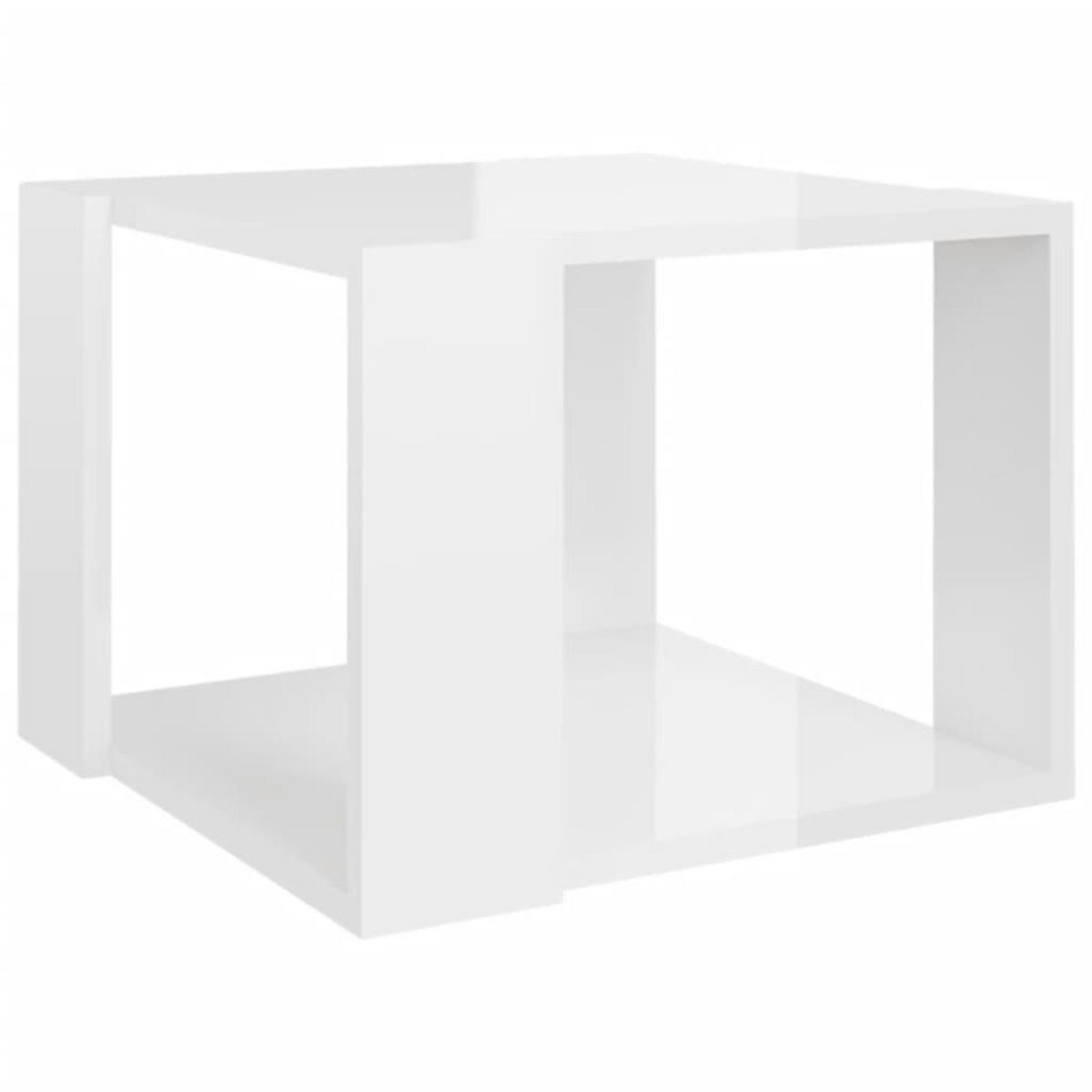 VIDAXL Table basse Blanc brillant 40x40x30 cm Bois d'ingenierie